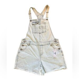 Natural Reflections Bleach Striped Denim Shortalls Women’s XXL NEW